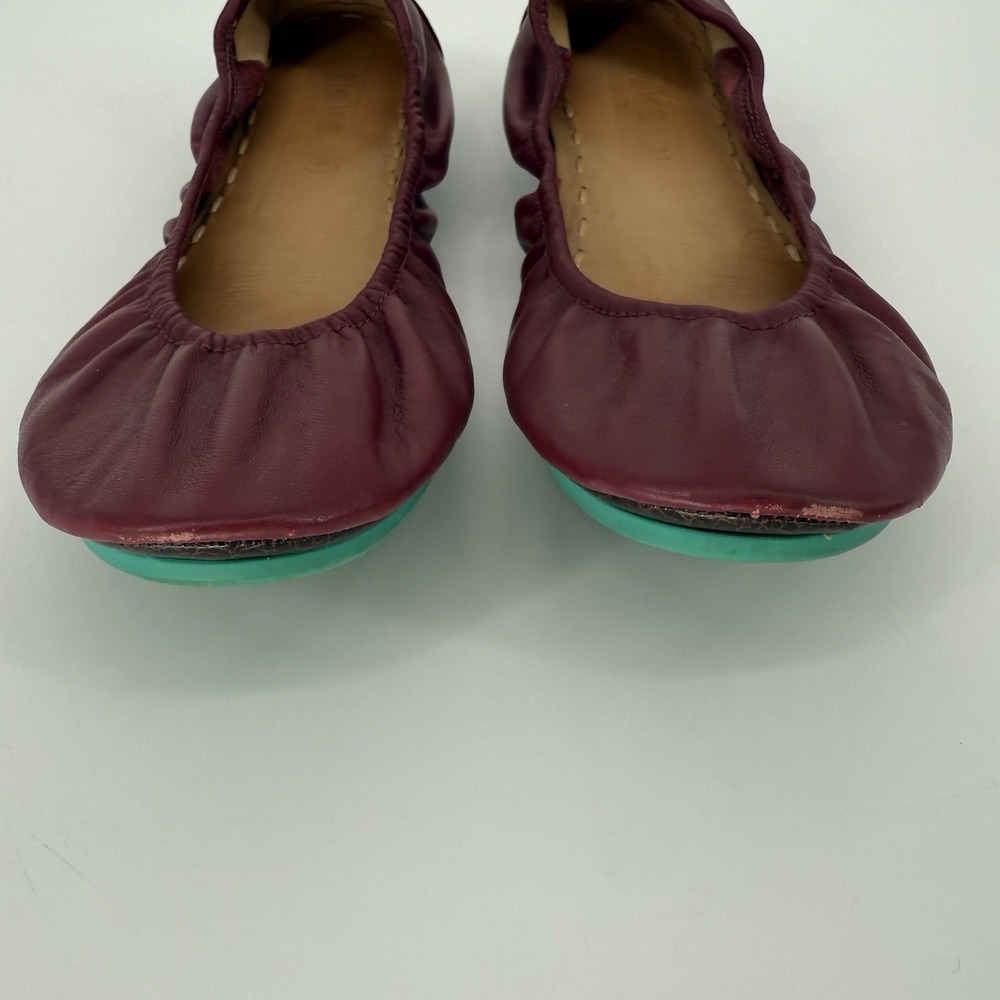 TIEKS GARVELLI BALLET FLAT, ROUND TOE, LEATHER BURGUNDY CLASSIC SIZE 11 - Picture 2 of 8